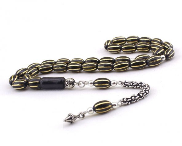 8li Pirinç Yarma Gümüş Püsküllü Arpa Kesim Gürcistan Oltu Tesbih ürün görseli