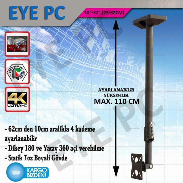 ONVO SUNNY AXEN İNTUM AWOX 82 EKRAN TAVAN ASKI APARATI 110CM