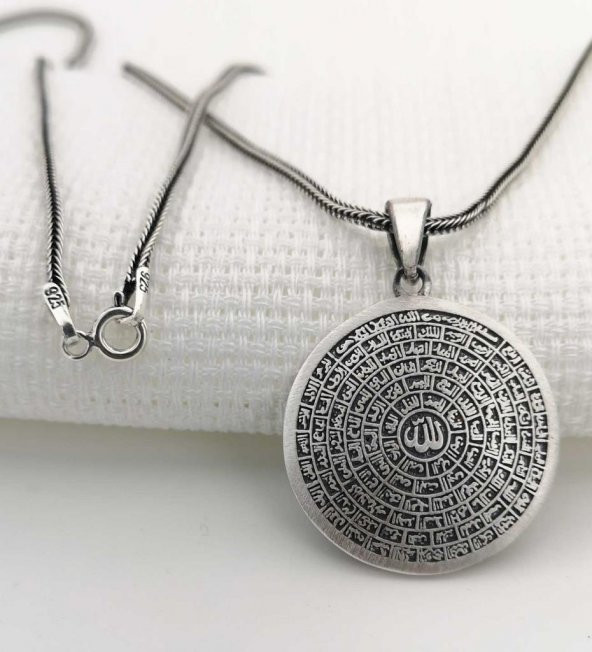 925 Ayar Gümüş Esma-ül Hüsna Kolye ürün görseli