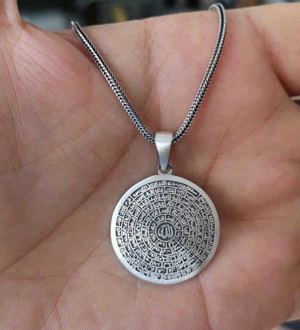 925 Ayar Gümüş Esma-ül Hüsna Kolye - Resim 2