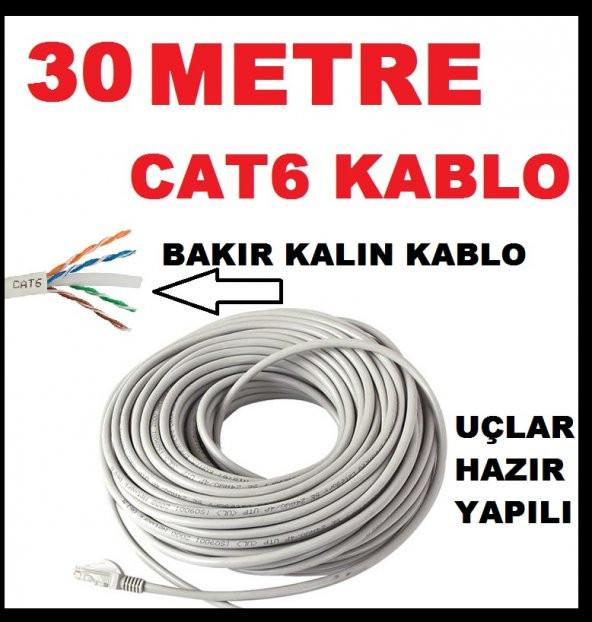 NCPLİNE CAT6 KALIN İNTERNET KABLO 30 METRE