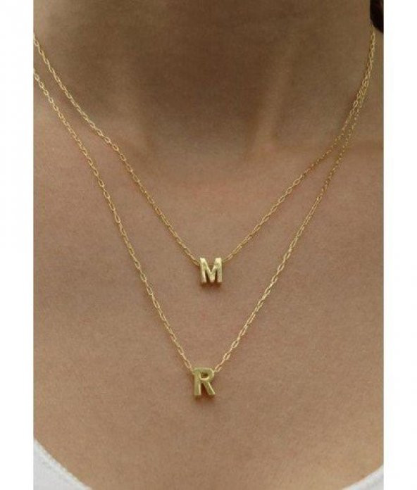 925 Ayar Gümüş Kişiye Özel Üç Boyutlu Harf Kolye Model 4 - Resim 2