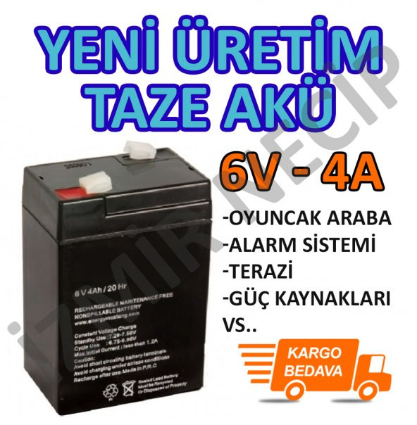 IŞILDAK AKÜSÜ 6 VOLT 4 AMPER TAZE YENİ ÜRETİM KALİTELİ