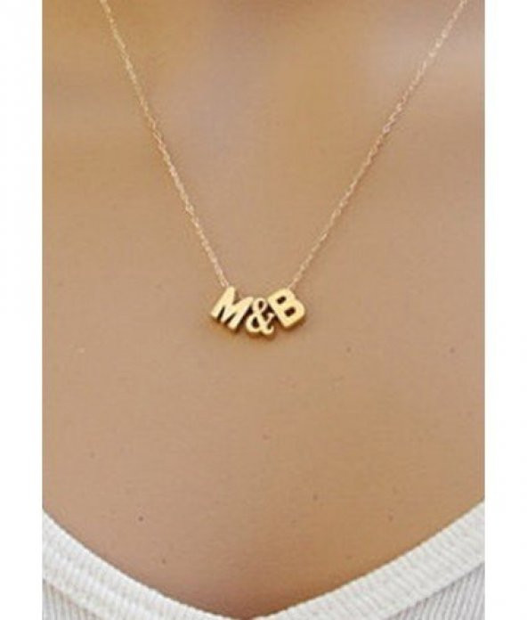 925 Ayar Gümüş Kişiye Özel Üç Boyutlu Harf Kolye Model -2 - Resim 2