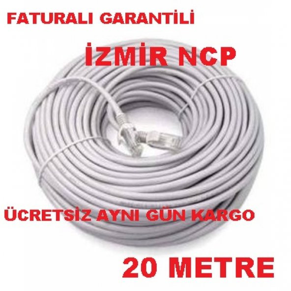 NCPLİNE 20 METRE CAT6 LAN KABLOSU MODEM KASA ARASI KABLO