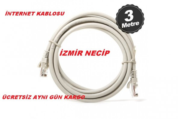 3 METRE LAN KABLOSU SWİCH MODEM ARASI KABLO CAT 6