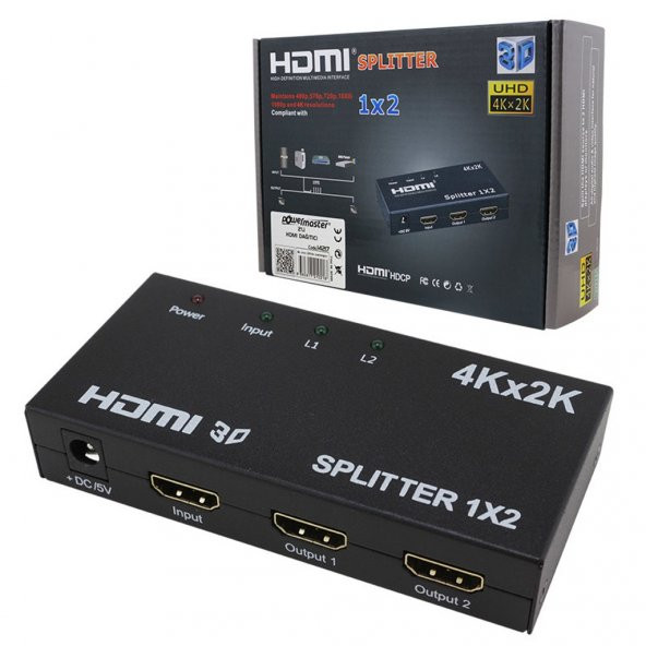 2 Lİ HDMI DAĞITICIÇOKLAYICI HDCP FULL HD DİGİTURK D-SMART UYUMLU