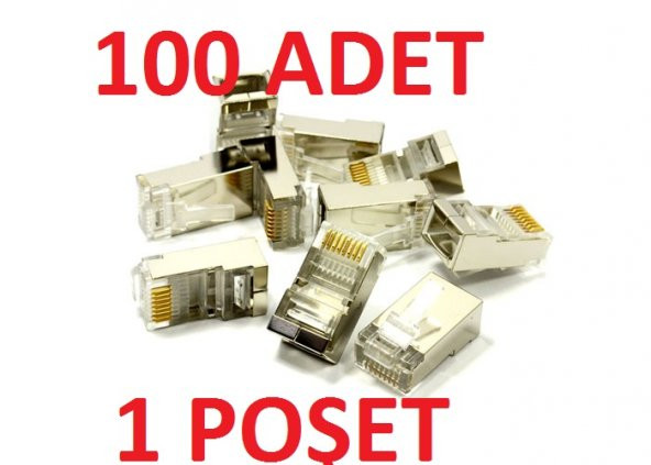 100 ADET İNTERNET SOKET UCU METAL RJ-45 100lük Metal FTP Jack