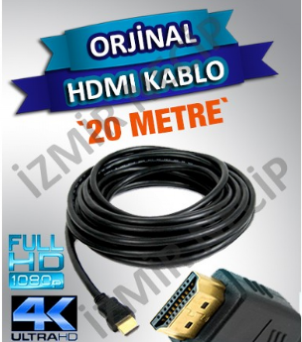 20 METRE HDMI TO HDMI GOLD Altın Uçlu 24K 1.4 Ver. 3D Kablo