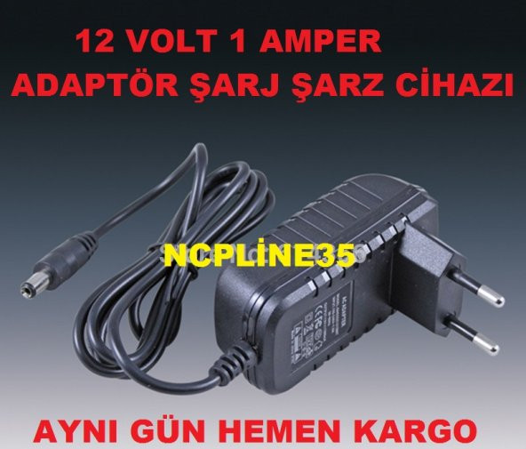 12 VOLT 1 AMPER ADAPTÖR ŞARJ CİHAZI ŞERİT LET LED ADAPTÖRÜ