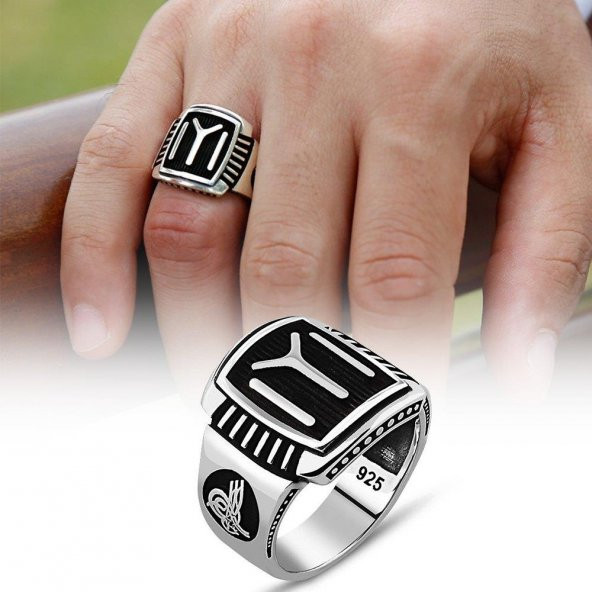 Kayı Tasarımlı 925 Ayar Gümüş Yüzük ürün görseli 1