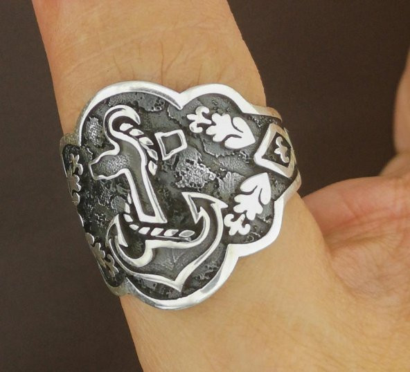 Deniz Çapa Model Okçu (Zihgir) Gümüş Yüzük - Resim 6