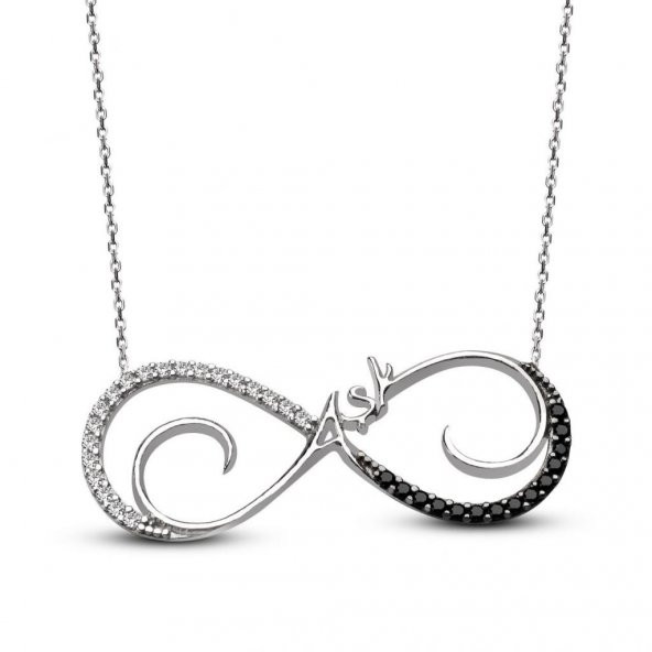 925 Ayar Gümüş  Sonsuzluk Aşk Kolyesi ürün görseli 1