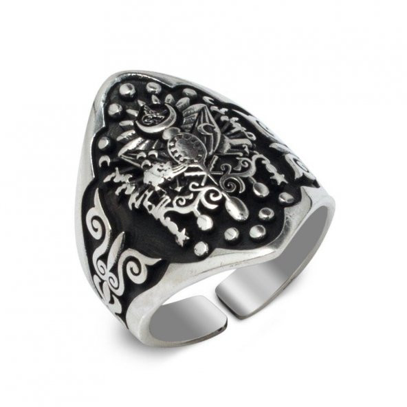 Osmanlı Devlet Armalı Okçu (Zihgir) Model Yüzük - Resim 3