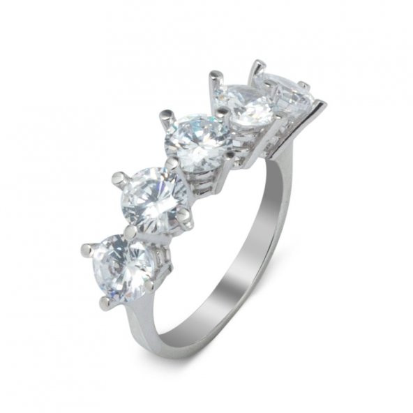 925 Ayar Gümüş  BeşTaş Yüzük -2 ürün görseli 1