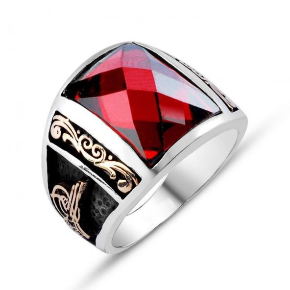 925 Ayar Gümüş Zirkon Taşlı Erkek Yüzük ürün görseli