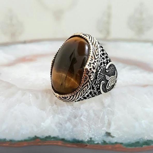 925 Ayar Gümüş Kaplangözü Taşlı gümüş Yüzük ürün görseli