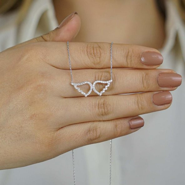 925 Ayar Gümüş Melek Kanadı Kolye ürün görseli