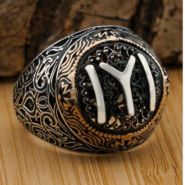 925 Ayar Gümüş Kayı Boyu Erkek Yüzük ürün görseli