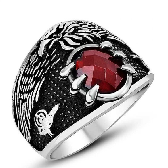 925 Ayar Gümüş Son Osmanlı Erkek Yüzük ürün görseli 1