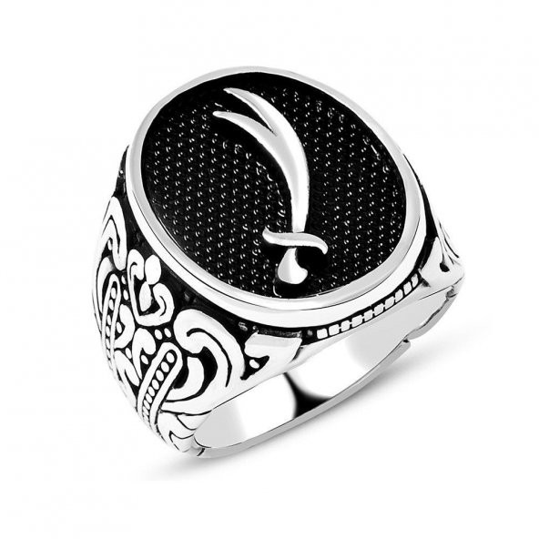 925 Ayar Gümüş Zülfikar Kılıcı Yüzüğü - Resim 3