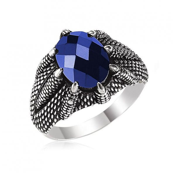 925 Ayar Gümüş Zirkon Taşlı Kartal Pençeli Erkek Yüzük ürün görseli