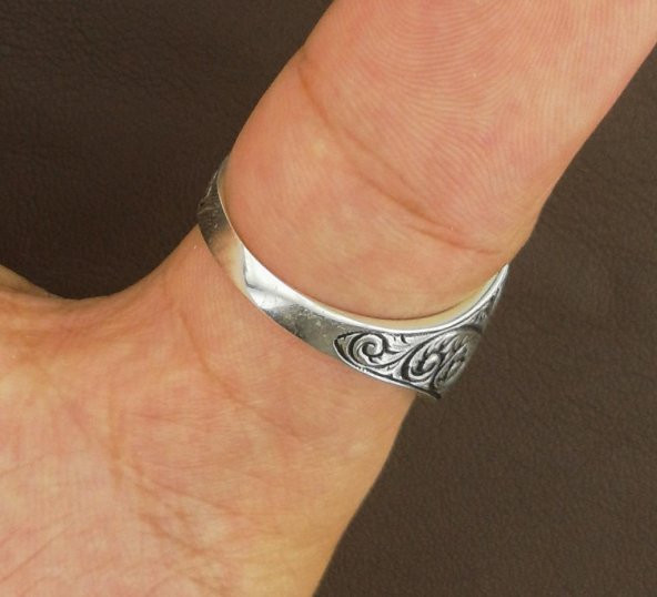 925 Ayar Gümüş Özel Tasarım Okçu Zihgir Yüzük - Resim 8