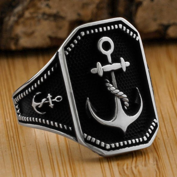 925 Ayar Gümüş Denizci Çapası  Yüzük