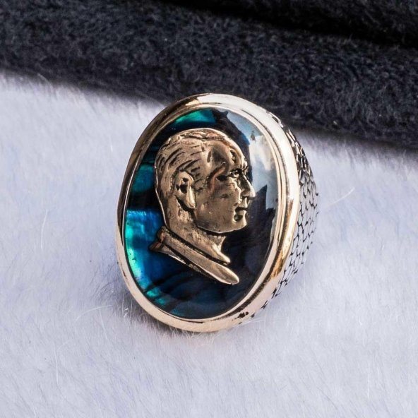 925 Ayar Gümüş  Atatürk Yüzüğü - 4