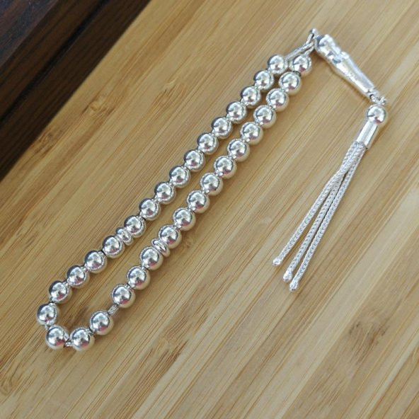 Küre Kesim Gümüş Tesbih Model 1 - Resim 3