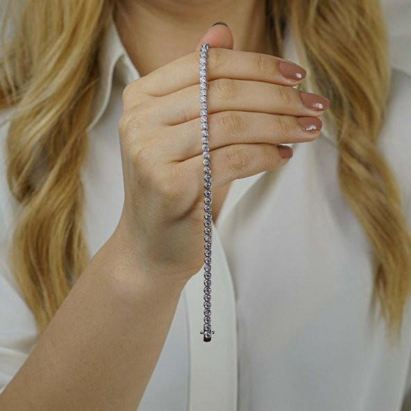 925 Ayar Gümüş Su Yolu Bileklik Model 3 - Resim 2