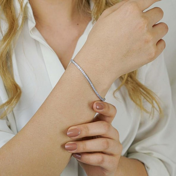 925 Ayar Gümüş Su Yolu Bileklik Model 11 - Resim 3