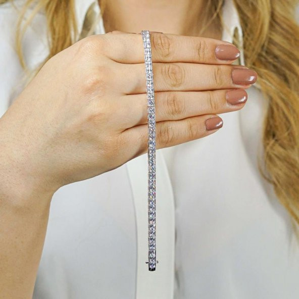 925 Ayar Gümüş Su Yolu Bileklik Model 12 - Resim 2