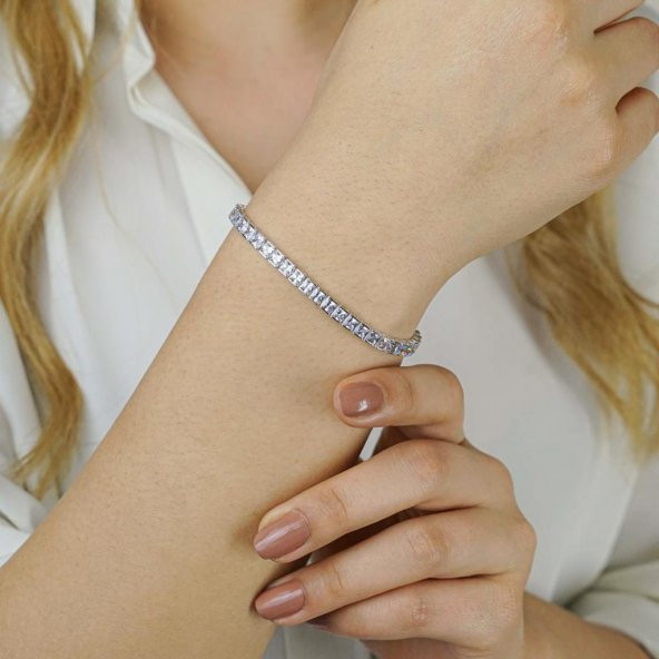 925 Ayar Gümüş Su Yolu Bileklik Model 12 - Resim 3