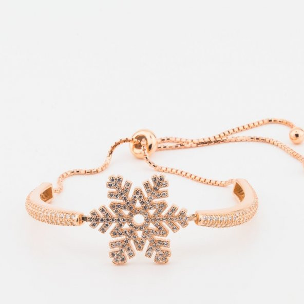 925 Ayar Gümüş Zirkon Taşlı  Kar Tanesi Bayan Bileklik ürün görseli