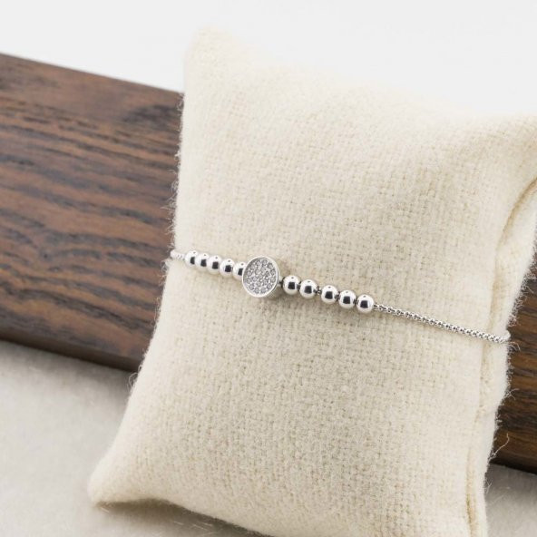 925 Ayar Gümüş Toplu Zirkon Taşlı Bayan Bileklik - Resim 3