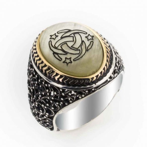 Sedef Taşı Teşkilatı Mahsusa Gümüş Yüzük ürün görseli