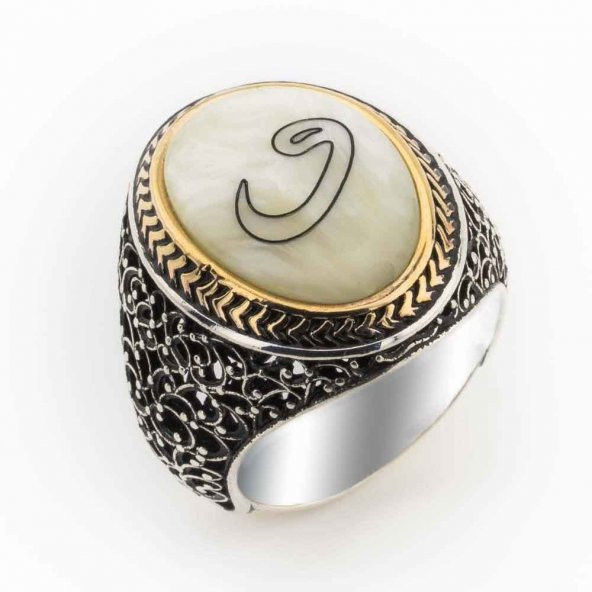 Sedef Taşlı Vav Gümüş Yüzük ürün görseli