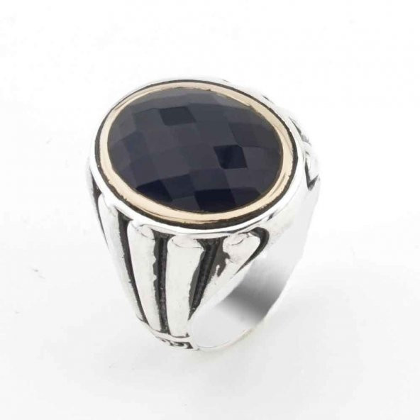 Mavi Zirkon Taşlı Gümüş Erkek Yüzük Model 8 ürün görseli 1