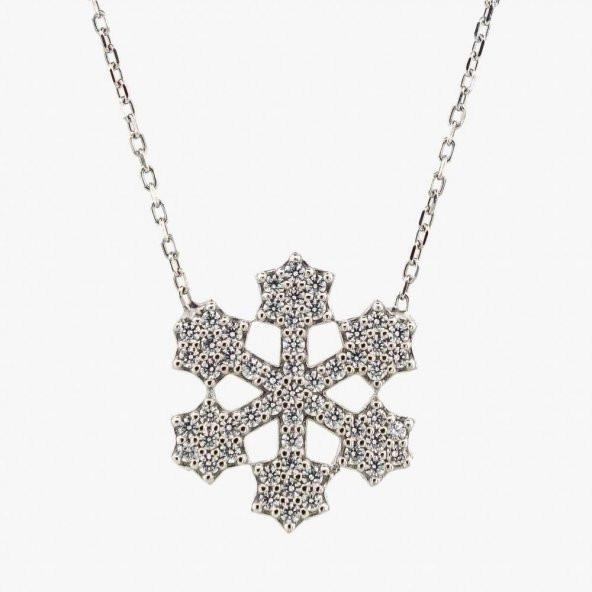 925 Ayar Gümüş Kar Tanesi Gümüş Kolye ürün görseli