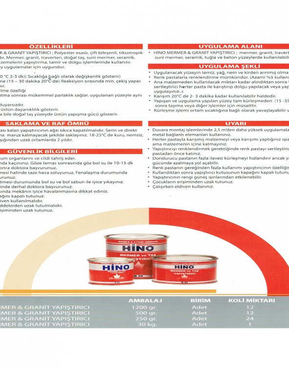 MERMER GRANİT YAPIŞTIRICI AKEMİ - BEYAZ RENK -1200GR 12 ADET - 3