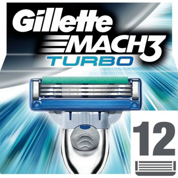 Gillette Mach3 Turbo Yedek Tıraş Bıçağı 12 Adet Yedek Bıçak