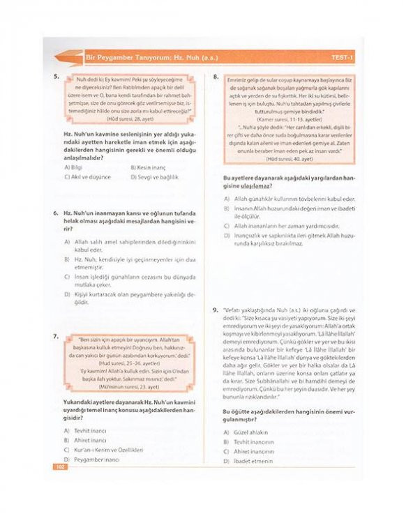 8. Sınıf Din Kültürü Soru Bankası (Dorya Yayınları) - 2