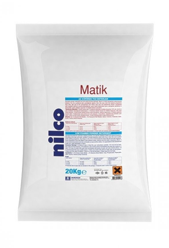 Nilco Matik Ağartıcısız Toz Deterjan 20 Kg