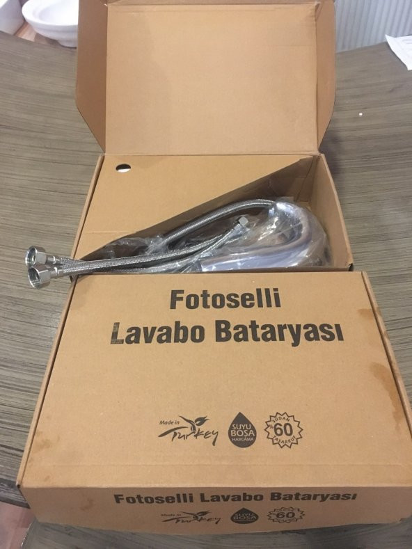 FOTOSELLİ LAVABO BATARYASI ELEKTRİKLİ PİLLİ SOĞUK SICAK ÇİFT GİRİŞLİ KARIŞTIRICILI - 4