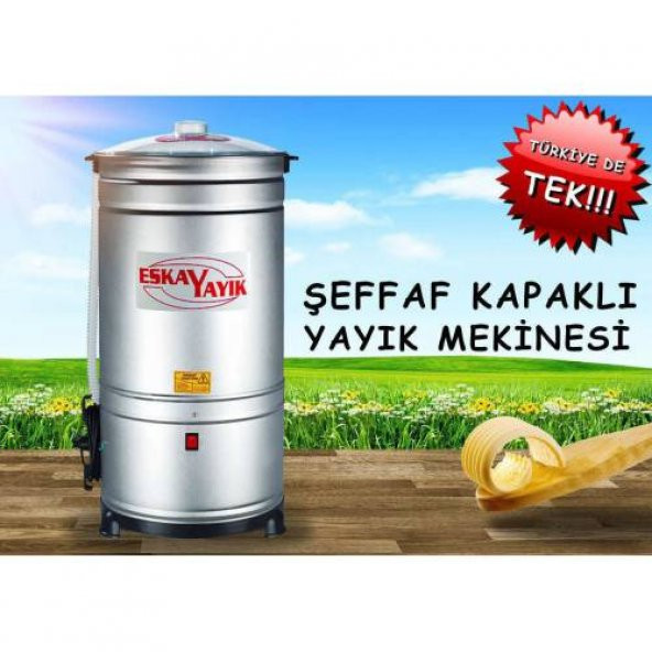 Eskay 30 Litre Yayık Makinesi 30 Lt Tereyağı Makinesi Şeffaf Kapaklı Yayık Makinesi