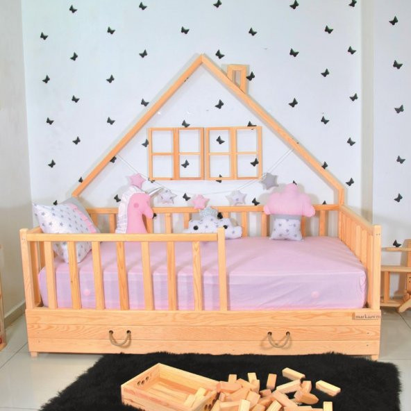 Markaawm Montessori Çocuk Yatak Yavrulu 90X190 Karyola Ağacı