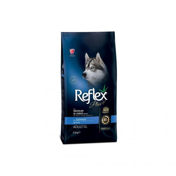Reflex Plus Orta Büyük Irk Somonlu Yetişkin Köpek Maması 15 Kg