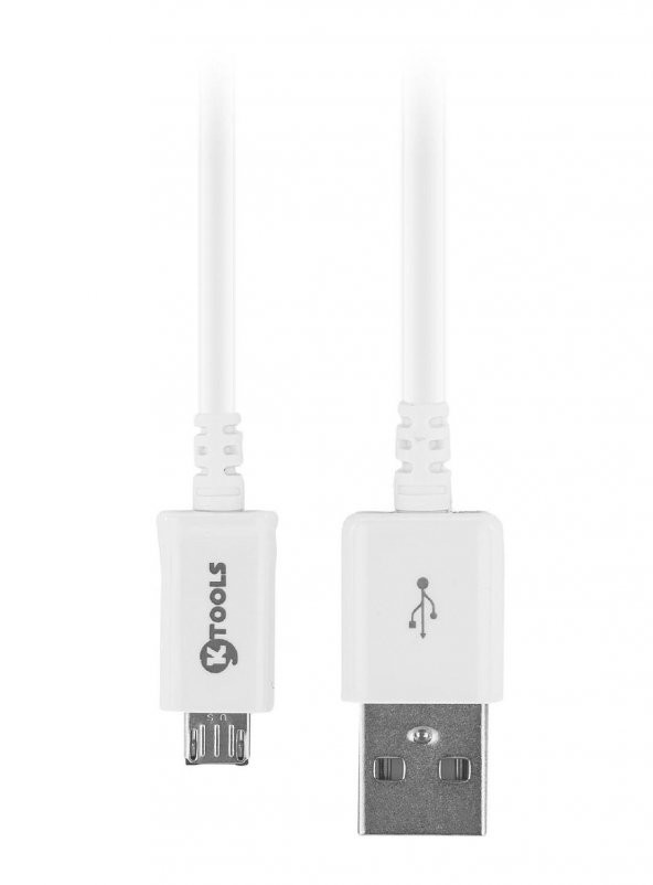 Ktools Lux 2A 1 Metre Beyaz Micro USB Data ve Şarj Kablosu