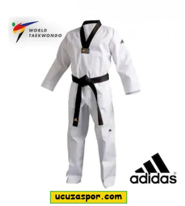 Adidas Adi-Club Taekwondo Elbisesi Siyah Yaka